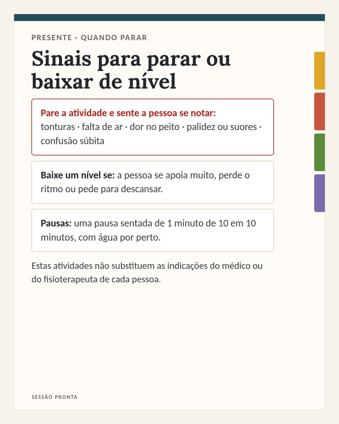 Exemplo de ficha de exercício da Sessão Pronta
